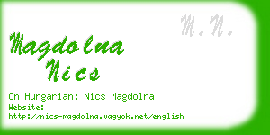 magdolna nics business card